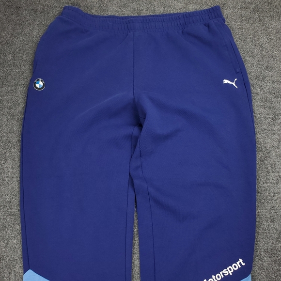 Puma BMW Motorsport Sweatpants Joggers Mens 2XL Fleece Drawstring Blue Red - Picture 3 of 12